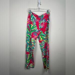 Lilly Pulitzer Cambridge Palazzo Pants Jungle Tumble Women’s M Floral Multicolor